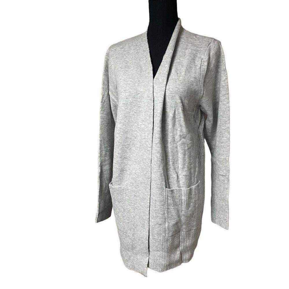 Love Ellie Soft Gray Open Front Pocket Cardigan N0149